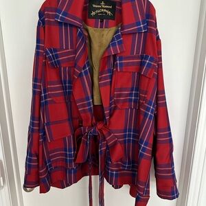 Vivienne Westwood Red and Blue Plaid Utility Jacket